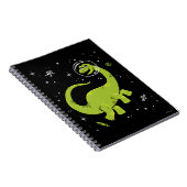 Groene Brontosaurus dinos in de ruimte Notitieboek (Rechterzijde)