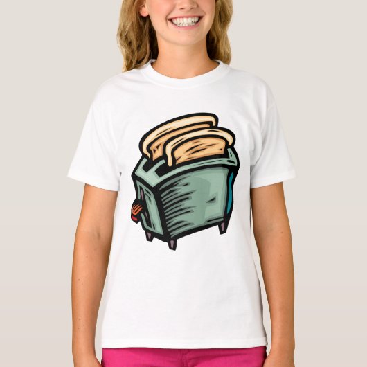 Groene broodrooster meisjes T-shirt (Voorkant)