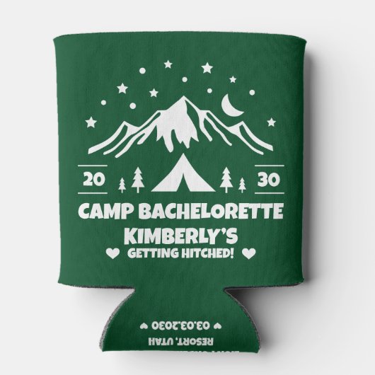 Groene Bruid Kamp Bachelorette Blikjeskoeler (Achterkant)