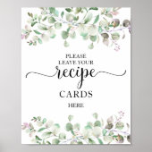 Groene Bruids Bruiloft Recepten Kaart Bord Poster (Voorkant)