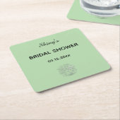 Groene bruidsdouche onderzetter (Schuin)