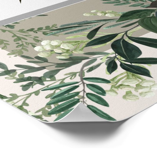 Groene Bruidsfeest Bruiloft Poster (Hoek)