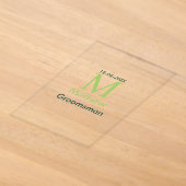 groene bruidsjonker naam letter datum mannelijk pa acryl uitnodigingen (Laagn)