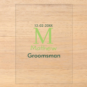 groene bruidsjonker naam letter datum mannelijk pa acryl uitnodigingen