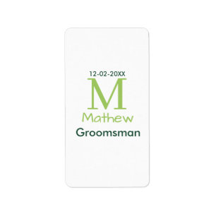 groene bruidsjonker naam letter datum mannelijk pa etiket