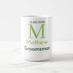 groene bruidsjonker naam letter datum mannelijk pa koffiemok
