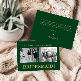 Groene Bruidsmeisje Voorstel Foto Kaart
