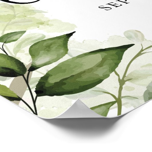 Groene Bruidsmeisjes Lunchen Ontvangstbord Poster (Hoek)