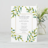 Groene Bruidsmeisjes Luncheon Kaart (Staand voorkant)