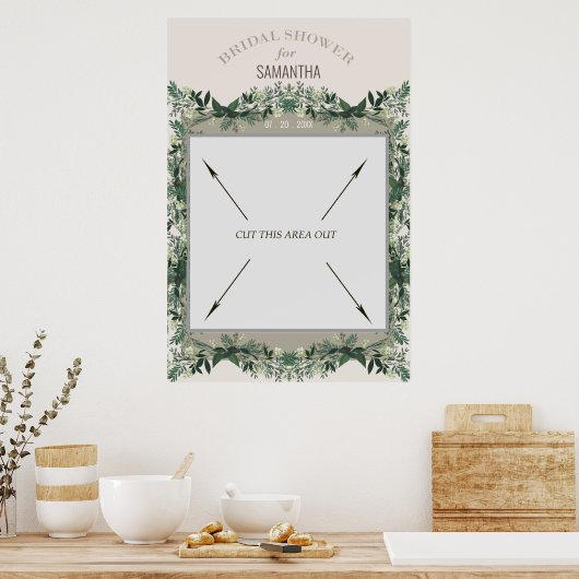 Groene Bruidsmeisjesfeest Draagbare Fotohokje Poster (Keuken)