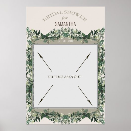 Groene Bruidsmeisjesfeestje Draagbare Fotobooth Poster (Voorkant)