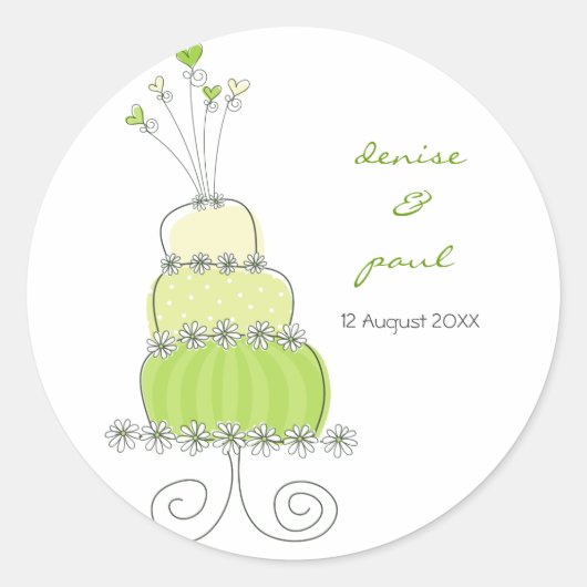 Groene bruidstaart dank u cadeau label Sticker (Voorkant)