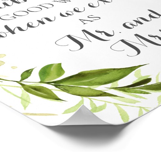 Groene bruiloft beluistert van goede wensen, Rusti Poster (Hoek)