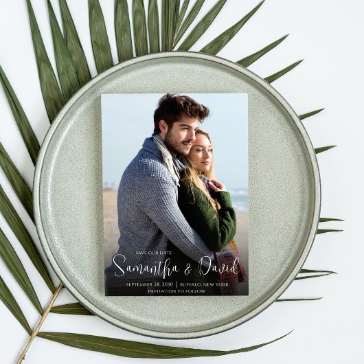 Groene bruiloft Bewaar de datumfoto Save The Date