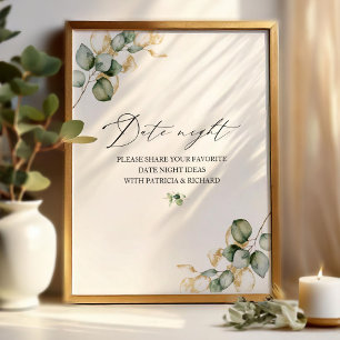 Groene Bruiloft Bridal Shower Receptkaart Bordje Poster