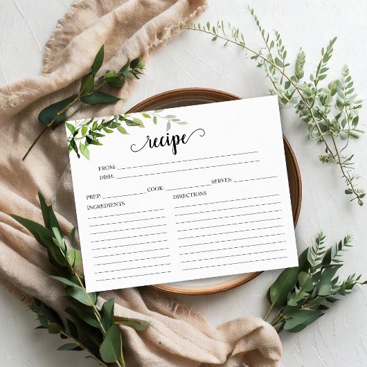 Groene Bruiloft Bridal Shower Receptkaarten