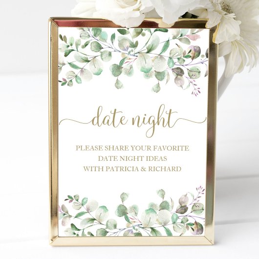 Groene Bruiloft Bruidsfeest Datum Avond Jar Bord Poster