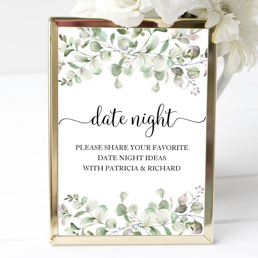 Groene Bruiloft Bruidsfeest Datum Avond Jar Bord Poster