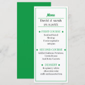 Groene bruiloft diner menu (Voorkant / Achterkant)
