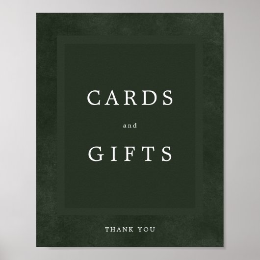 Groene bruiloft eenvoudige elegante kaarten en cad poster (Voorkant)