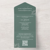 Groene bruiloft Elegant Groen Custom All In One Uitnodiging (Binnen)