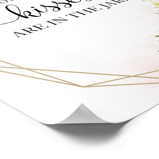 Groene Bruiloft Feest Hoeveel Kusjes Bord Poster (Hoek)