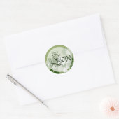 Groene bruiloft Floral Love Envelope Seal Ronde Sticker (Envelop)