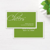Groene bruiloft formele aangepaste evenement drink visitekaartjes (Bureau)