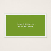 Groene bruiloft formele aangepaste evenement drink visitekaartjes (Achterkant)