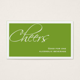 Groene bruiloft formele aangepaste evenement drink visitekaartjes