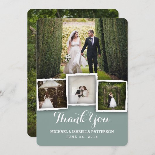 groene bruiloft Foto Hartelijk dank Bedankkaart (Voorkant / Achterkant)