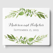 Groene bruiloft gastenboek, rustiek groen gastenboek (Voorkant)