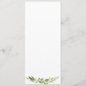 Groene Bruiloft Menu Rack Kaarten, Rustiek groen (Achterkant)