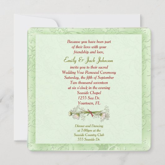 Groene bruiloft met reliëfstemmer kaart (Voorkant)