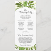 Groene bruiloft programma Kaarten, rustieke groen Programmakaart (Achterkant)