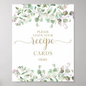 Groene Bruiloft Recepten Kaartjes Bord Poster (Voorkant)