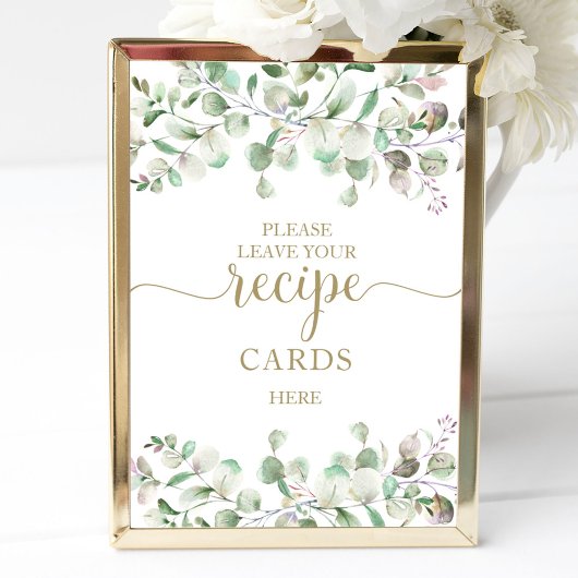 Groene Bruiloft Recepten Kaartjes Bord Poster