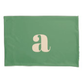 Groene bruiloft retro modern initiaal kussensloop (Voorkant)