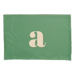 Groene bruiloft retro modern initiaal kussensloop