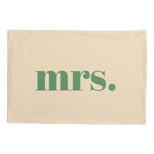 Groene bruiloft retro moderne heer en mevrouw kussensloop (Achterkant)