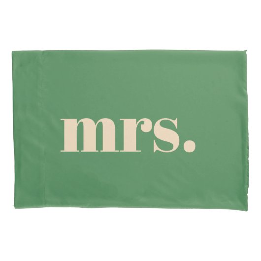 Groene bruiloft retro moderne heer en mevrouw kussensloop (Voorkant)