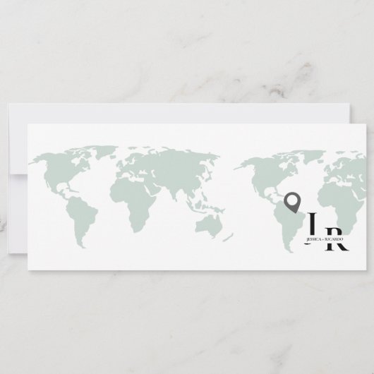 Groene bruiloft uitnodiging Boarding pass ticket (Achterkant)