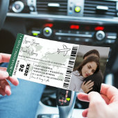 Groene bruiloft uitnodiging Boarding pass ticket