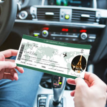 Groene bruiloft uitnodiging Boarding pass ticket