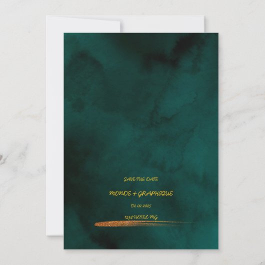 Groene bruiloft uitnodigingen Art (Achterkant)