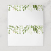 Groene bruiloft voedsellabel Kaarten, rustiek groe Plaatskaartje (Buitenkant ongevouwen)