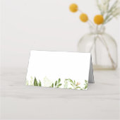 Groene bruiloft voedsellabel Kaarten, rustiek groe Plaatskaartje (Achterkant)