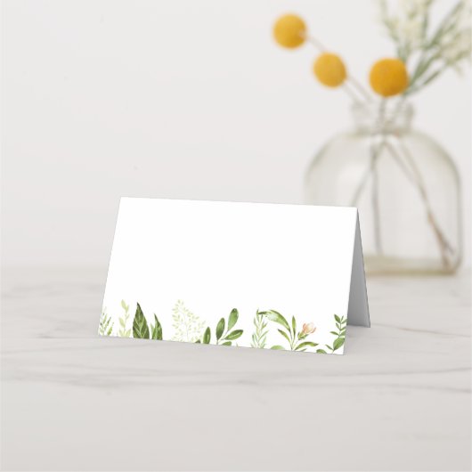Groene bruiloft voedsellabel Kaarten, rustiek groe Plaatskaartje (Achterkant)