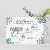 Groene bruiloft weekend schema kaart (Staand voorkant)