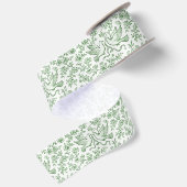 Groene Bruiloftduiven met Lint en Bloemen (Achterkant)